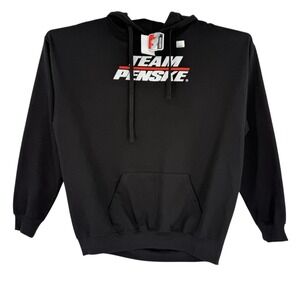 Team Penske IndyCar Men's Black Fleece Graphic Logo Hoodie Sweatshirt Sz 2XL NWT